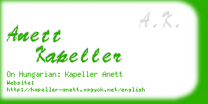 anett kapeller business card